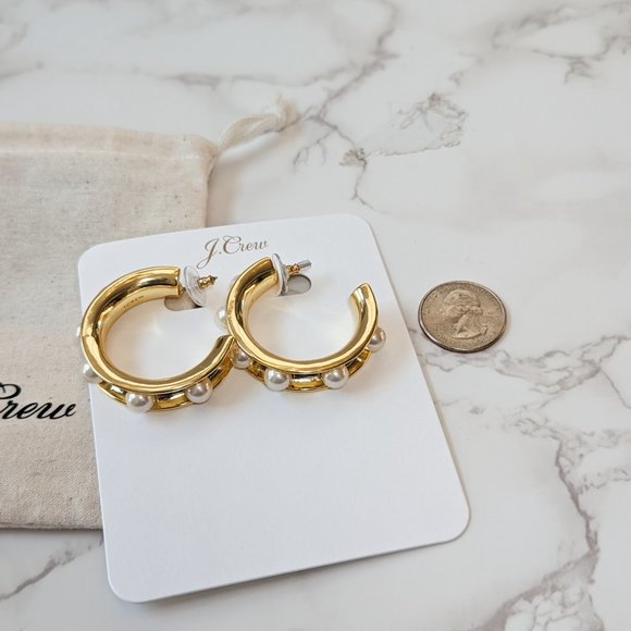 J.Crew Pearl-studded Hoop Earrings - Picture 8 of 8